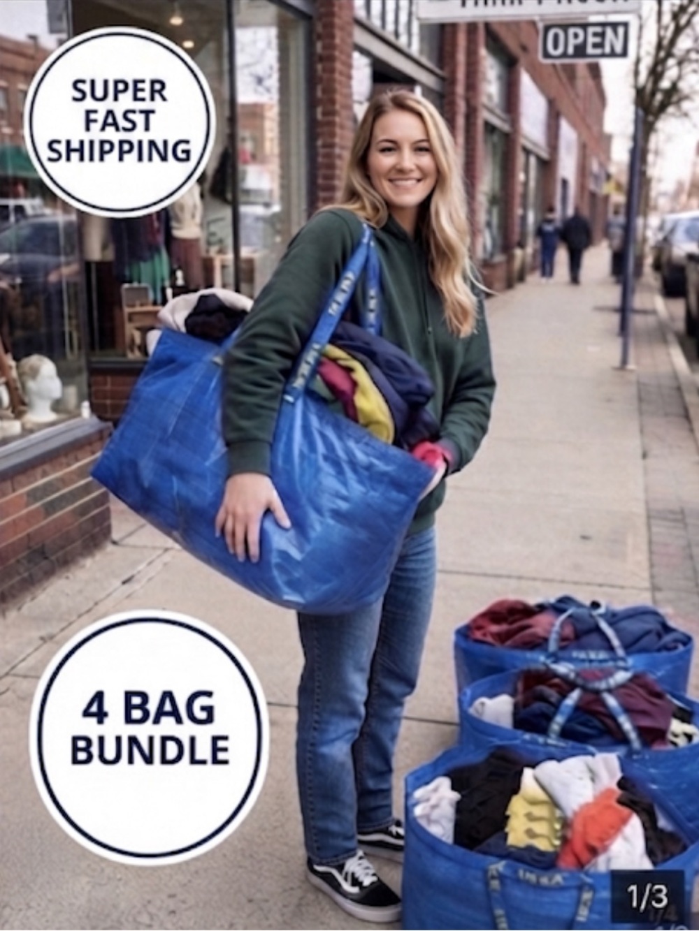 IKEA Frakta Bags 4 Bags included, New